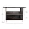 Flash Furniture Marco Indoor/Outdoor Patio Wicker Rattan Bar Counter Table w/2 Shelves, Brown LTS-0165-BR-GG - alternate 2